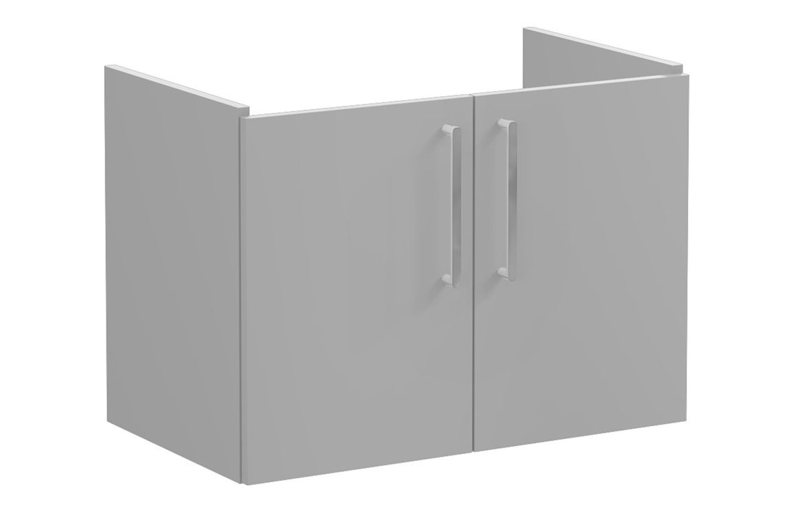 VitrA Root Flat 80cm 2 Door Wall Hung Washbasin Unit - Matt Rock Grey,Furniture