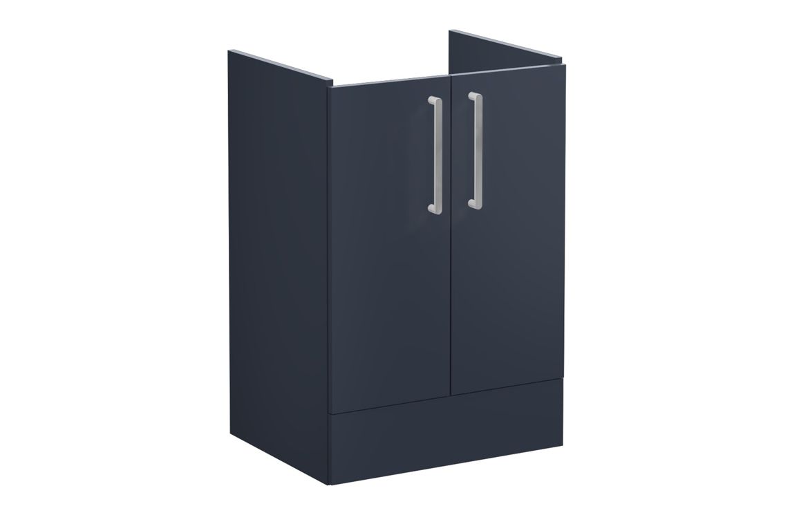 VitrA Root Flat 60cm 2 Door Floor Standing Washbasin Unit - Matt Dark Blue,Furniture