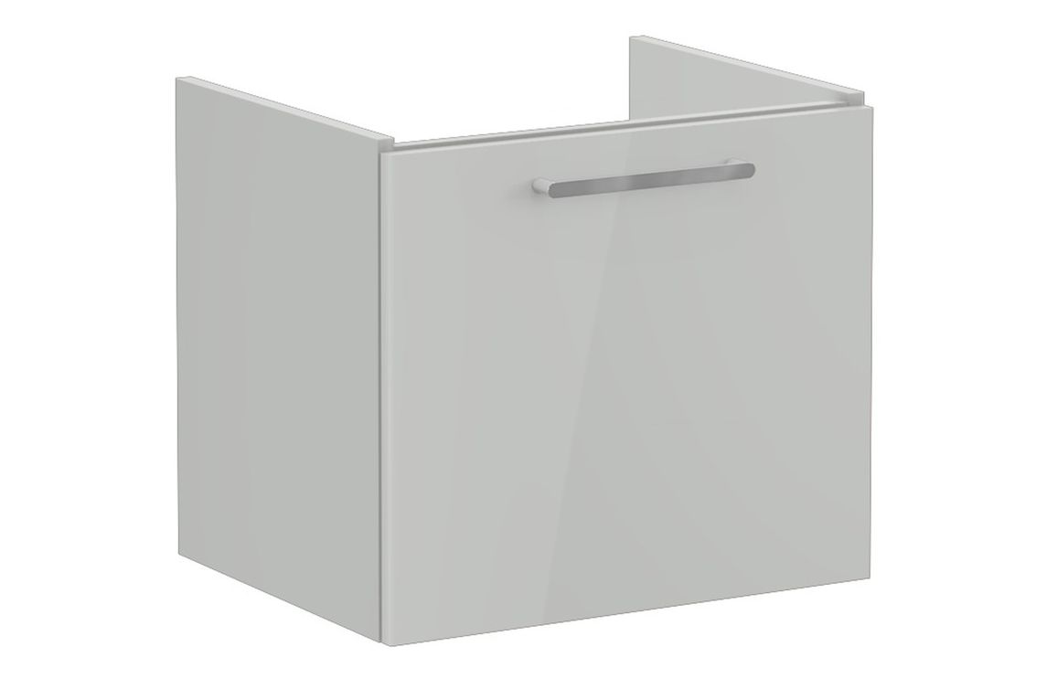 VitrA Root Flat 60cm 1 Drawer Washbasin Unit - Shiny Pearl Grey,Furniture