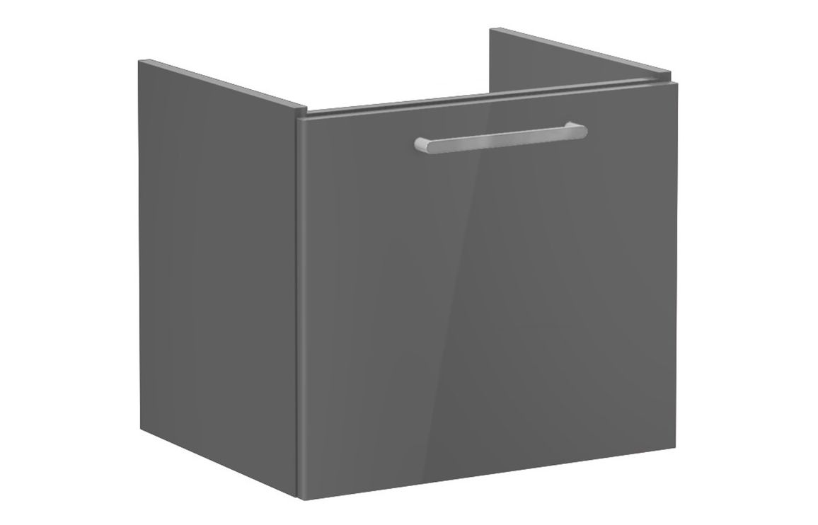VitrA Root Flat 60cm 1 Drawer Washbasin Unit - Anthracite High Gloss,Furniture