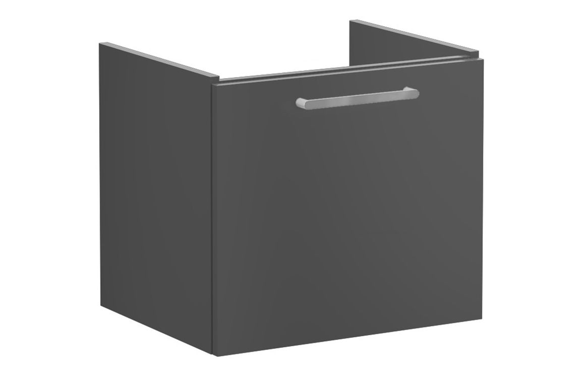 VitrA Root Flat 60cm 1 Drawer Washbasin Unit - Matt Storm Grey,Furniture