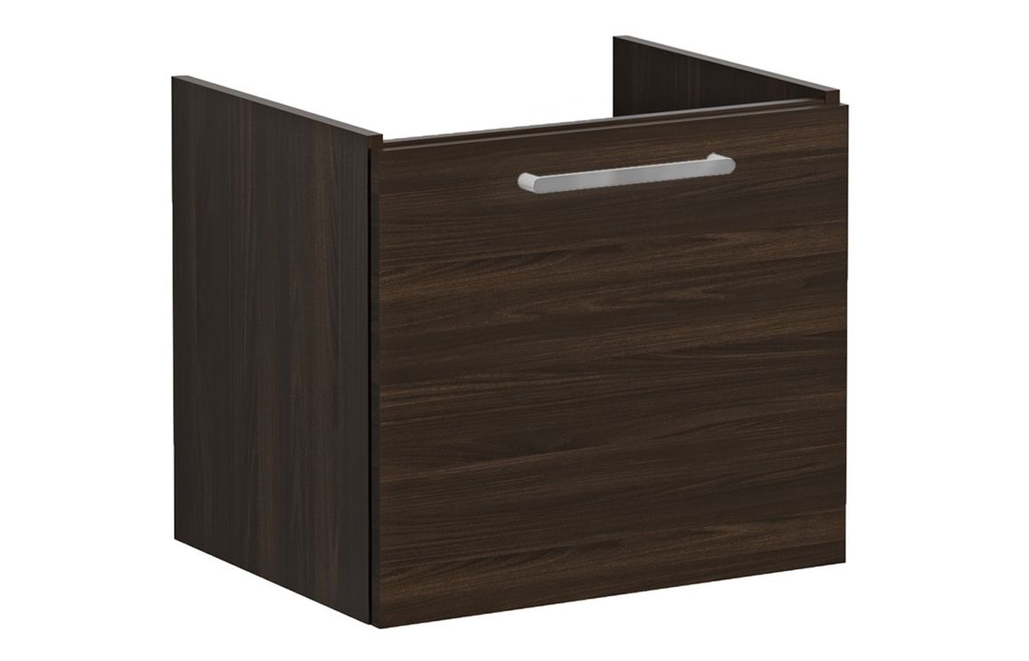VitrA Root Flat 60cm 1 Drawer Washbasin Unit - Walnut,Furniture