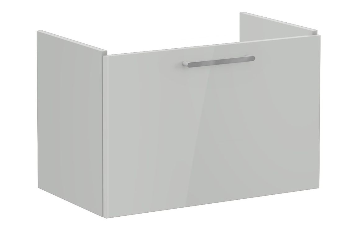 VitrA Root Flat 80cm 1 Drawer Washbasin Unit - Shiny Pearl Grey,Furniture