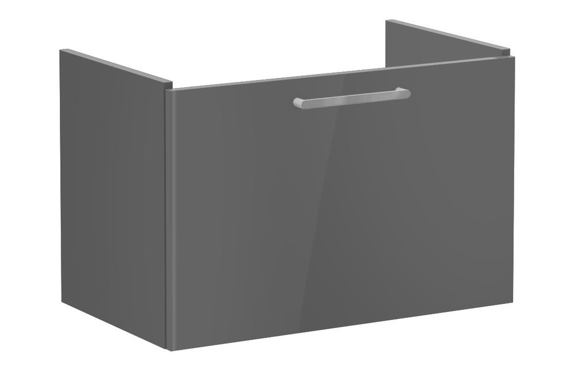 VitrA Root Flat 80cm 1 Drawer Washbasin Unit - Anthracite High Gloss,Furniture