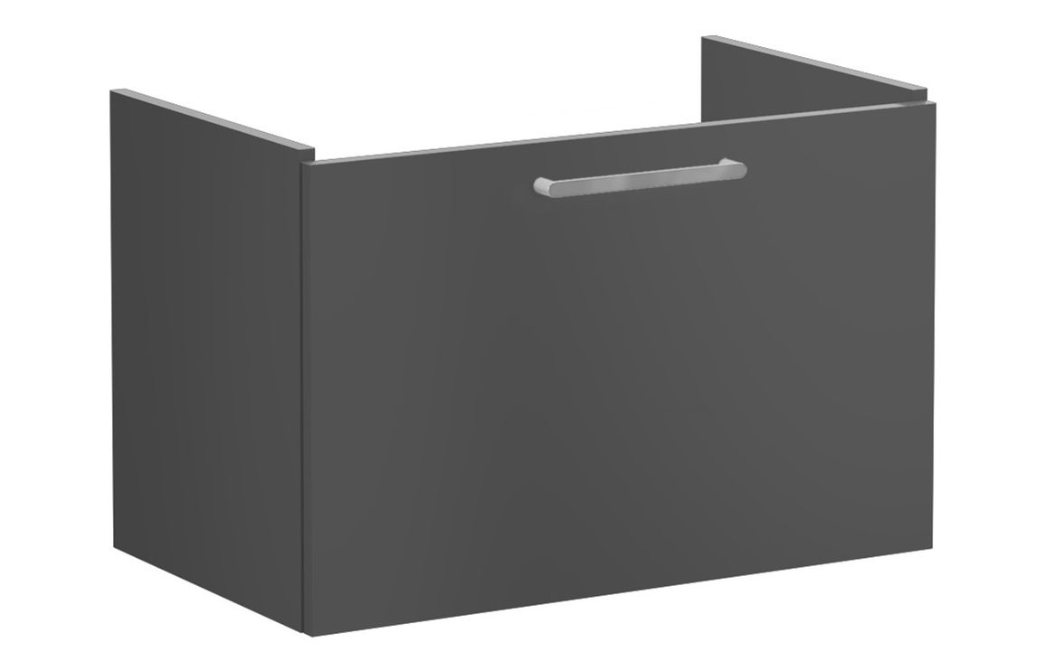 VitrA Root Flat 80cm 1 Drawer Washbasin Unit - Matt Storm Grey,Furniture