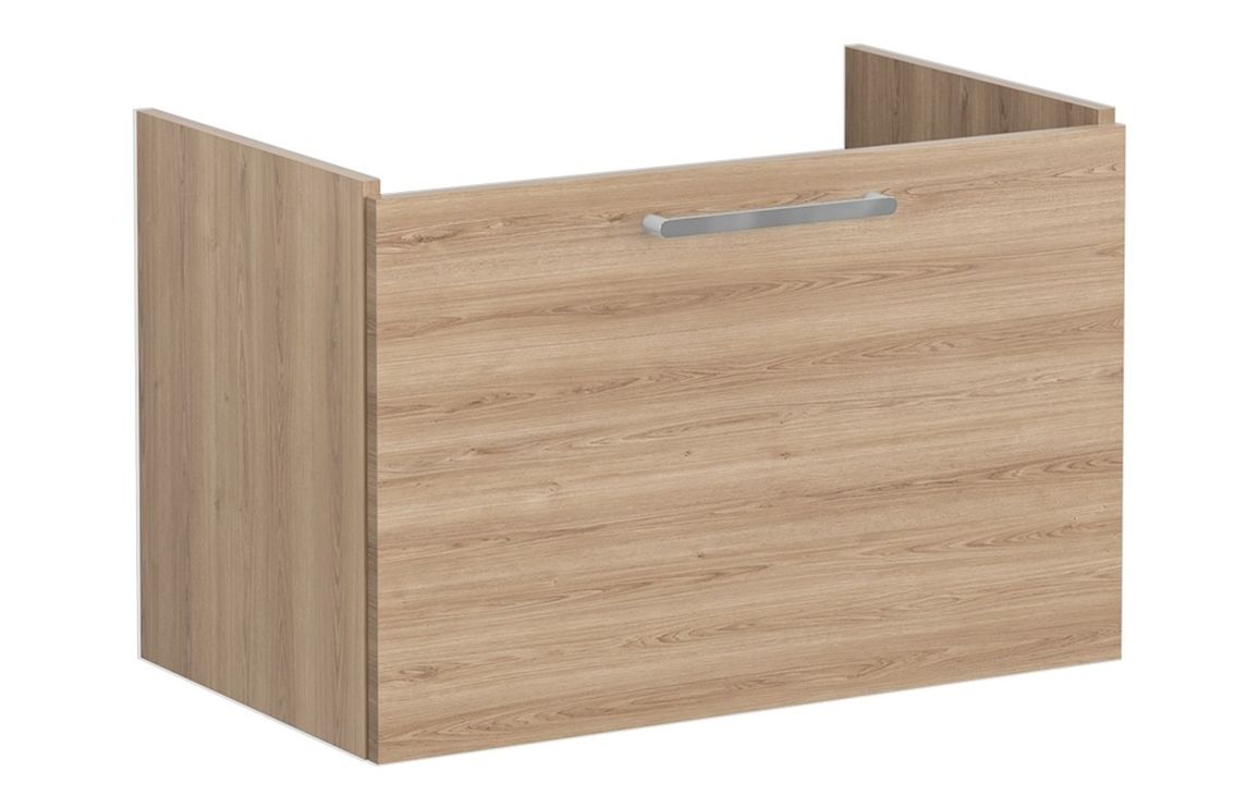 VitrA Root Flat 80cm 1 Drawer Washbasin Unit - Natural Oak,Furniture