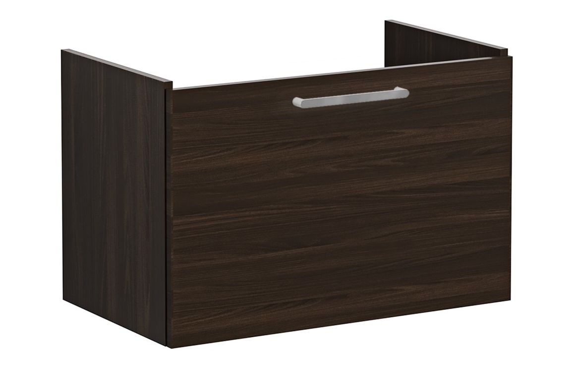 VitrA Root Flat 80cm 1 Drawer Washbasin Unit - Walnut,Furniture