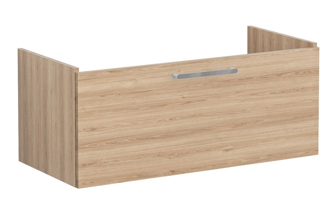 VitrA Root Flat 100cm 1 Drawer Washbasin Unit - Natural Oak,Furniture