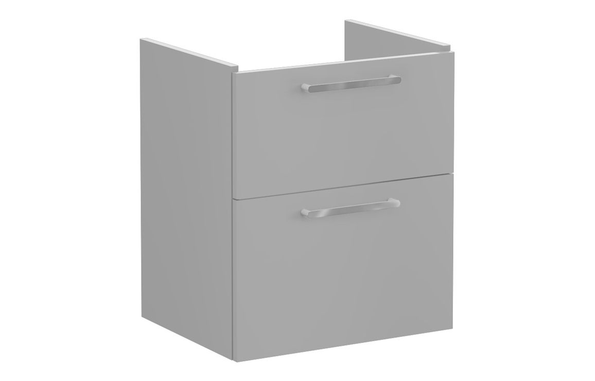 VitrA Root Flat 60cm 2 Drawer Washbasin Unit - Matt Rock Grey,Furniture