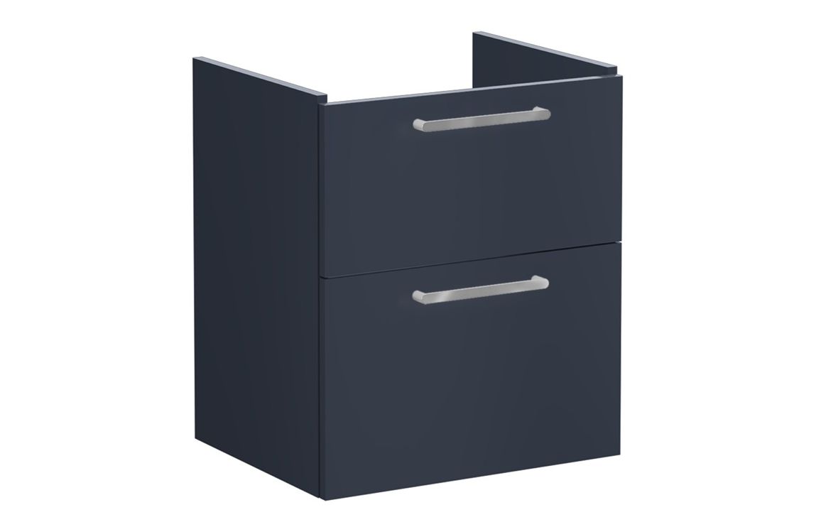 VitrA Root Flat 60cm 2 Drawer Washbasin Unit - Matt Dark Blue,Furniture