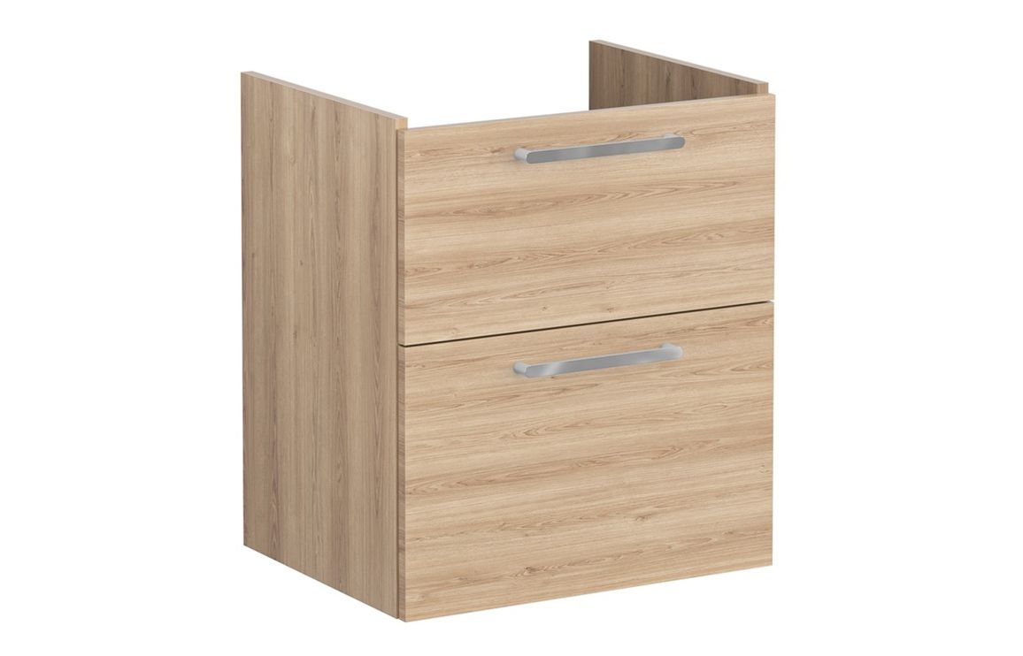 VitrA Root Flat 60cm 2 Drawer Washbasin Unit - Natural Oak,Furniture