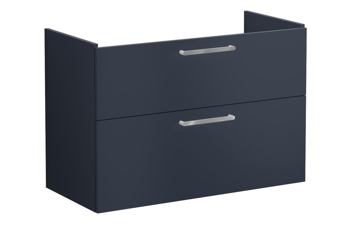 VitrA Root Flat 100cm 2 Drawer Washbasin Unit - Matt Dark Blue,Furniture