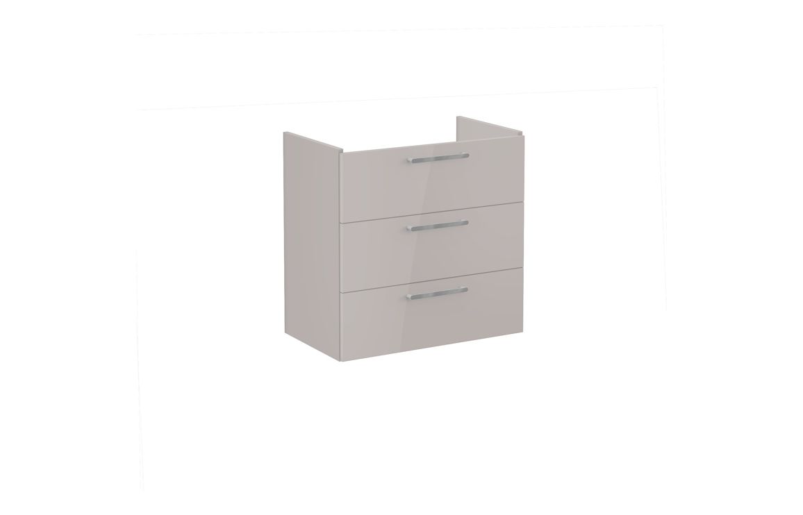 VitrA Root Flat 80cm 3 Drawer Washbasin Unit - Bright Sahara Beige,Furniture