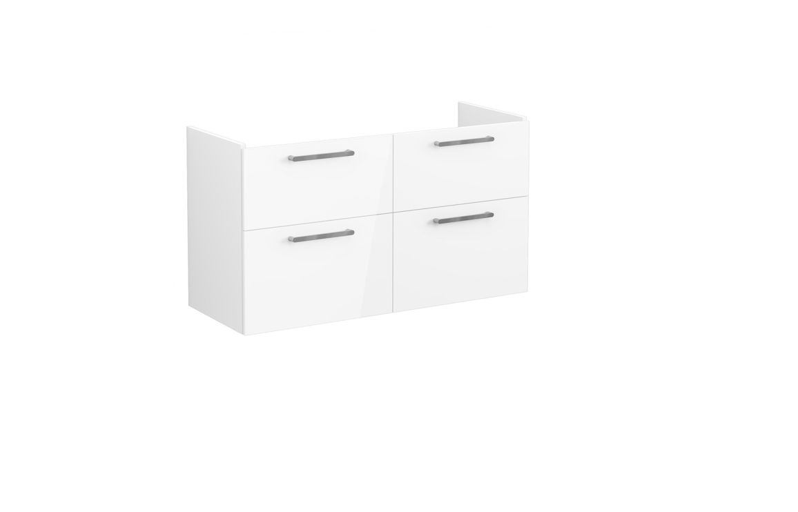 VitrA Root Flat 120cm 4 Drawer Washbasin Unit - High Gloss White,Furniture
