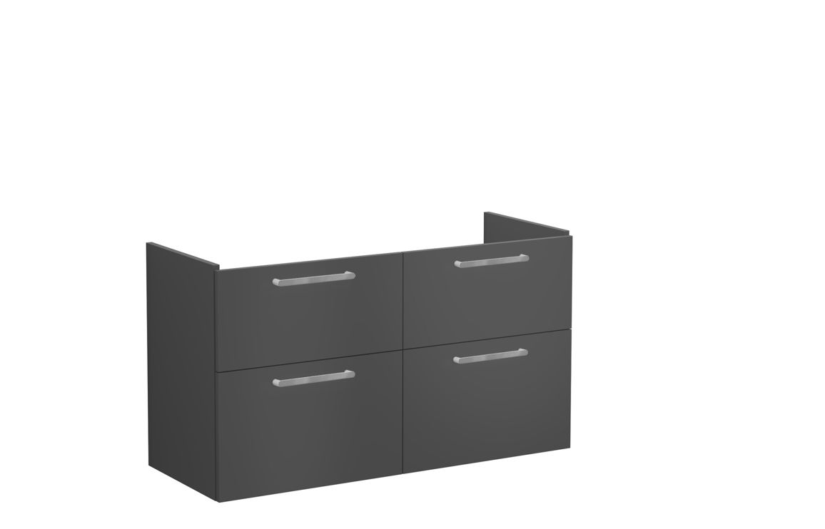 VitrA Root Flat 120cm 4 Drawer Washbasin Unit - Matt Storm Grey,Furniture
