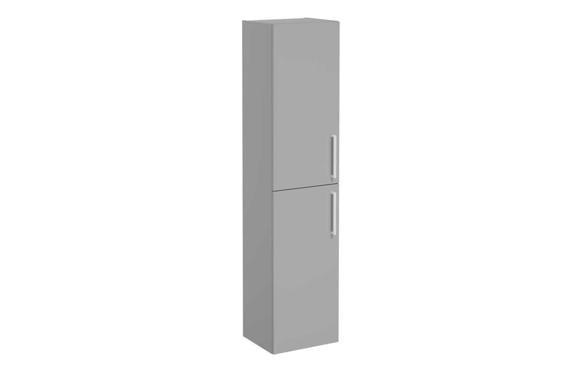 VitrA Root Flat 40cm 2 Door Tall Unit (LH Hinge) - Matt Rock Grey,Furniture