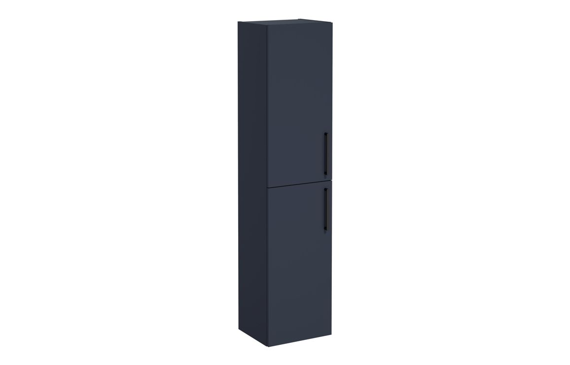 VitrA Root Flat 40cm 2 Door Tall Unit (LH Hinge) - Matt Dark Blue,Furniture