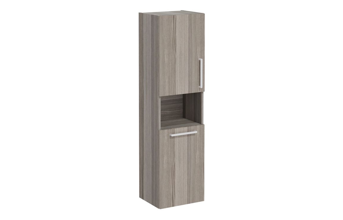 VitrA Root Flat 40cm 2 Door Semi-Tall Unit w/Laundry Basket (LH Hinge) - Cordoba,Furniture