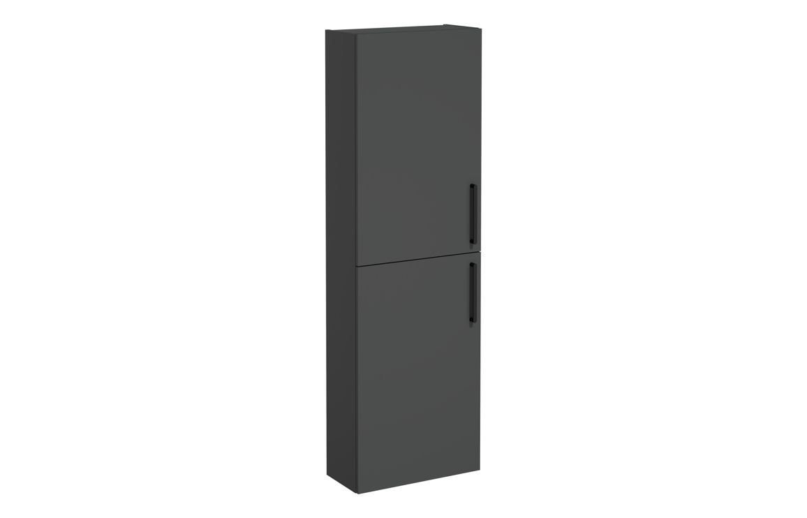 VitrA Root Flat 55cm 2 Door Slim Tall Unit (LH Hinge) - Matt Storm Grey,Furniture