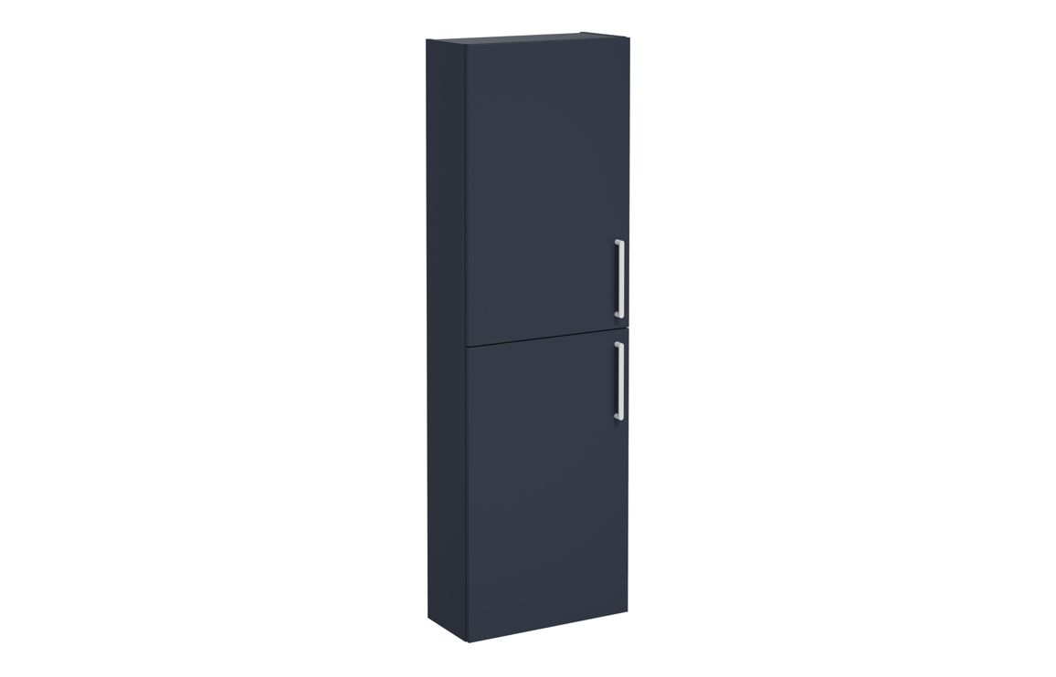 VitrA Root Flat 55cm 2 Door Slim Tall Unit (LH Hinge) - Matt Dark Blue,Furniture