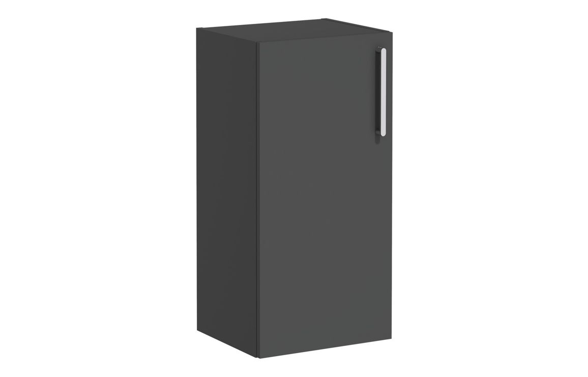 VitrA Root Flat 40cm 1 Door Lower/Base Unit (LH Hinge) - Matt Storm Grey,Furniture