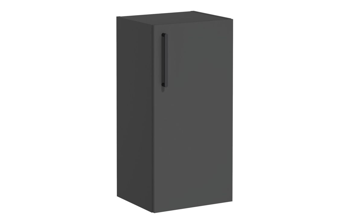VitrA Root Flat 40cm 1 Door Lower/Base Unit (RH Hinge) - Matt Storm Grey,Furniture