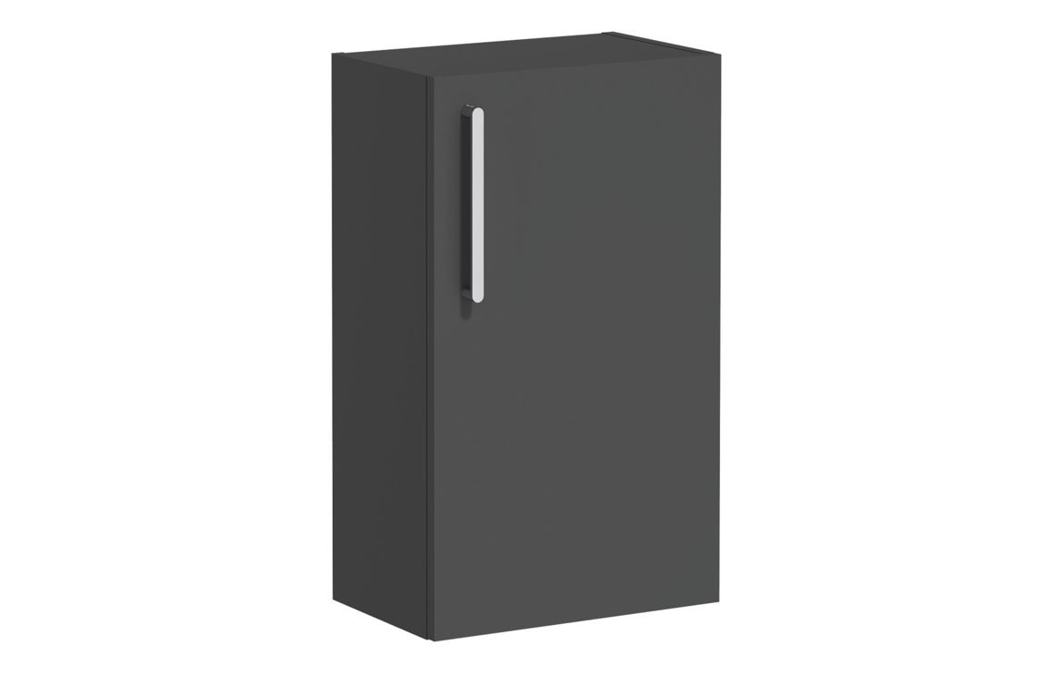 VitrA Root Flat 40cm 1 Door Slim Lower/Base Unit (RH Hinge) - Matt Storm Grey,Furniture