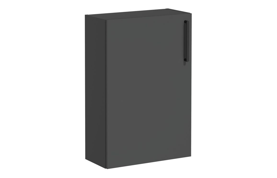 VitrA Root Flat 55cm 1 Door Slim Lower/Base Unit (LH Hinge) - Matt Storm Grey,Furniture