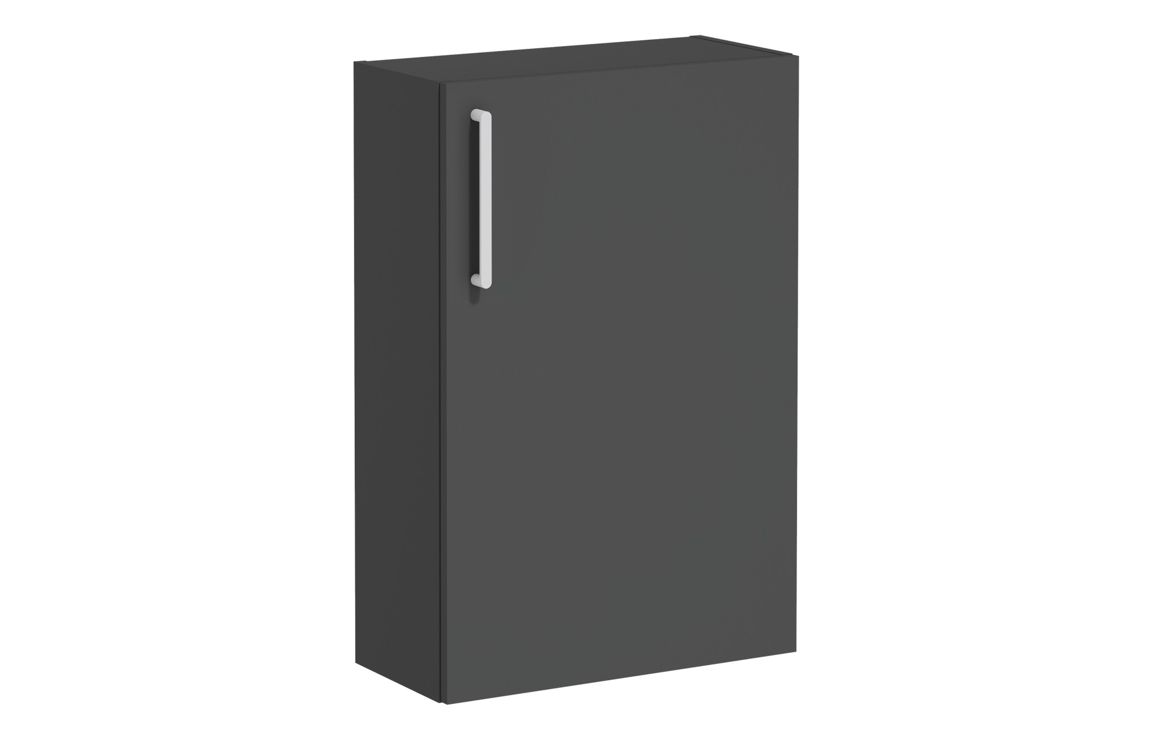 VitrA Root Flat 55cm 1 Door Slim Lower/Base Unit (RH Hinge) - Matt Storm Grey,Furniture