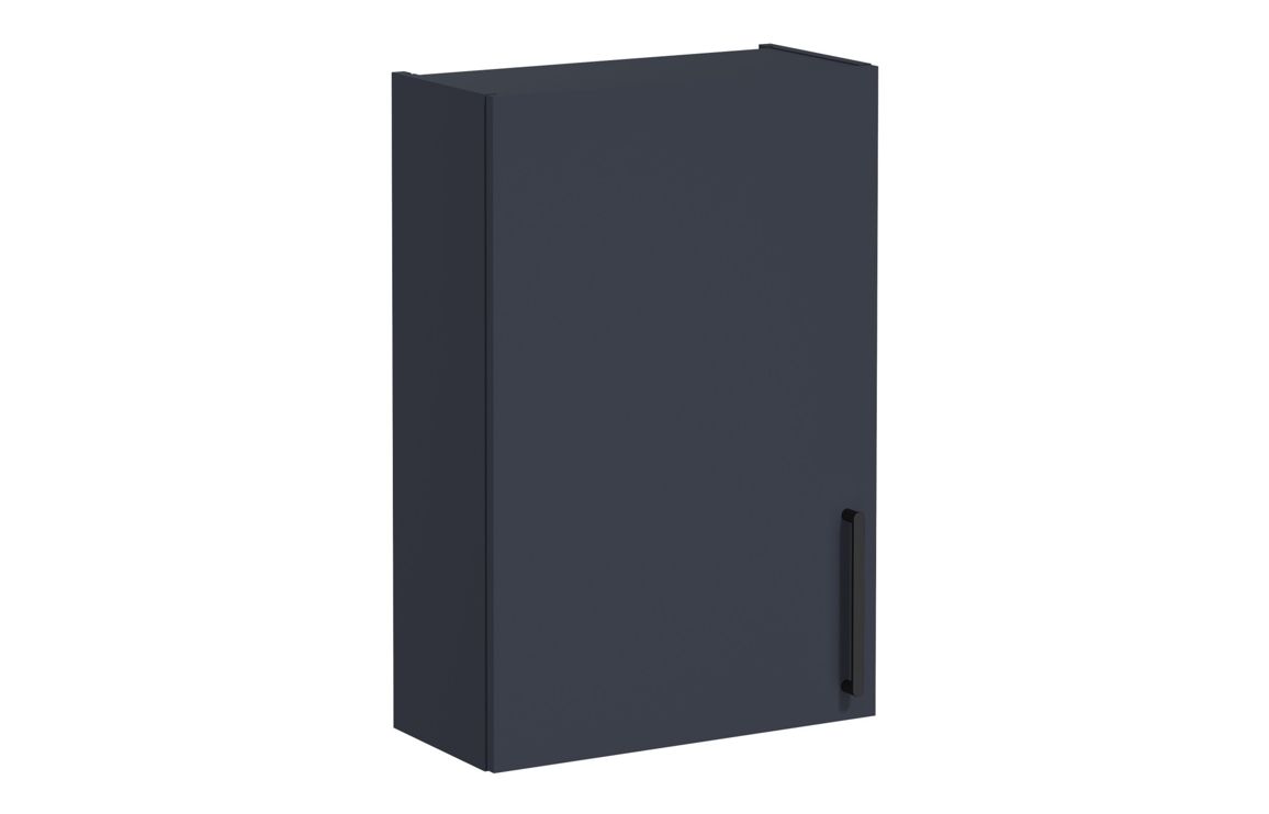 VitrA Root Flat 60cm 1 Door Upper/Wall Unit (LH Hinge) - Matt Dark Blue,Furniture