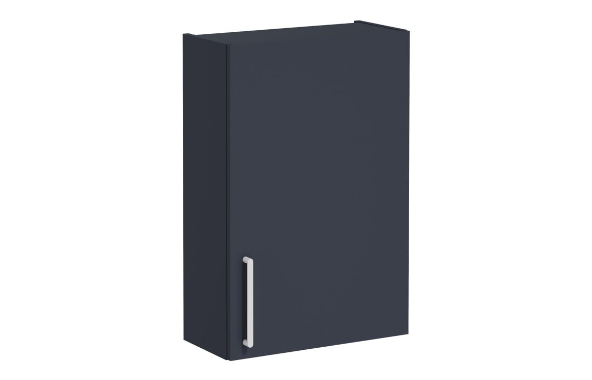 VitrA Root Flat 60cm 1 Door Upper/Wall Unit (RH Hinge) - Matt Dark Blue,Furniture
