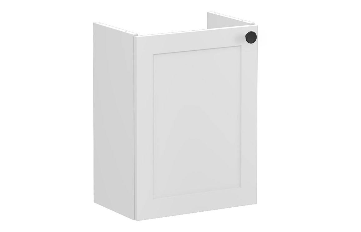 VitrA Root Classic 40cm 1 Door Wall Hung Slim Washbasin Unit (LH Hinge) - Matt Light Grey,Furniture