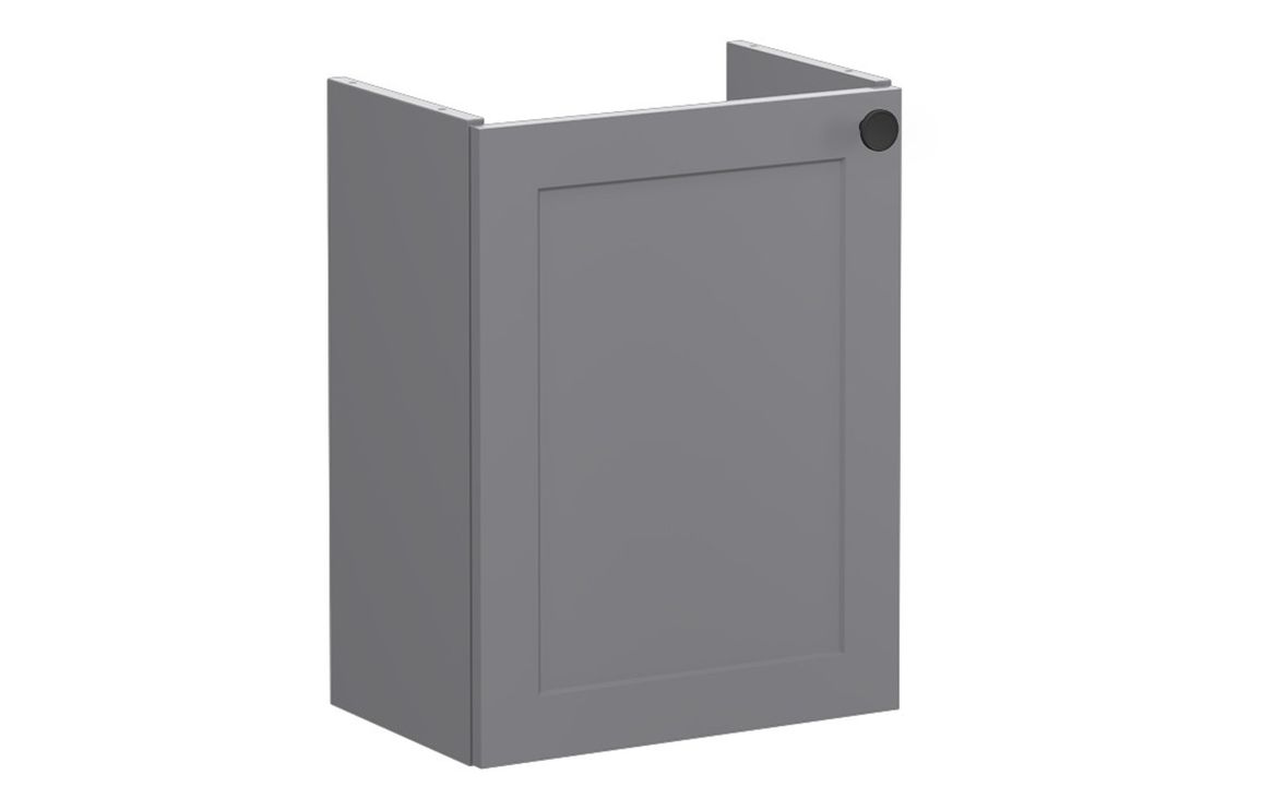 VitrA Root Classic 40cm 1 Door Wall Hung Slim Washbasin Unit (LH Hinge) - Matt Grey,Furniture