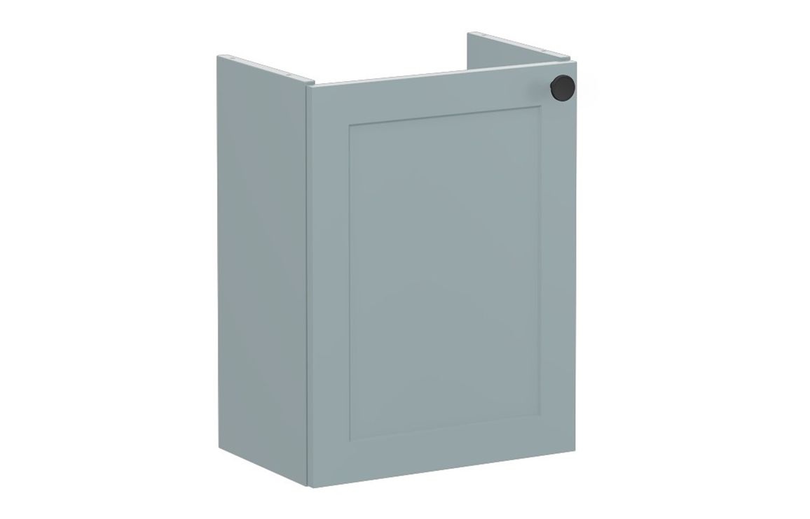 VitrA Root Classic 40cm 1 Door Wall Hung Slim Washbasin Unit (LH Hinge) - Matt Fjord Green,Furniture
