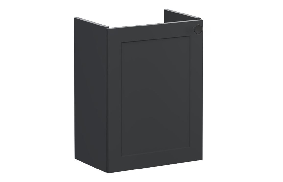 VitrA Root Classic 40cm 1 Door Wall Hung Slim Washbasin Unit (LH Hinge) - Matt Graphite,Furniture