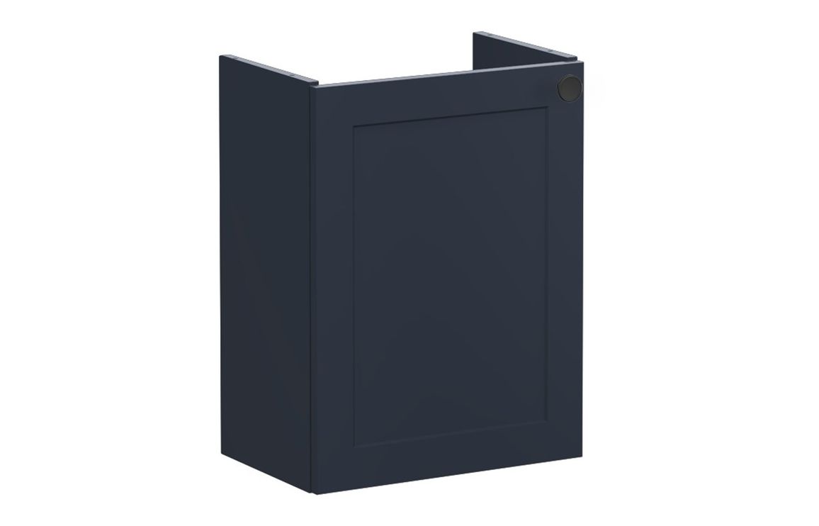 VitrA Root Classic 40cm 1 Door Wall Hung Slim Washbasin Unit (LH Hinge) - Matt Dark Blue,Furniture