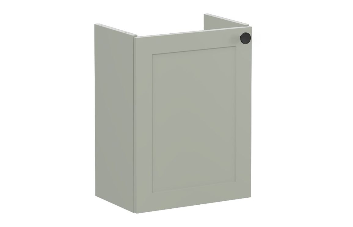 VitrA Root Classic 40cm 1 Door Wall Hung Slim Washbasin Unit (LH Hinge) - Matt Retro Green,Furniture
