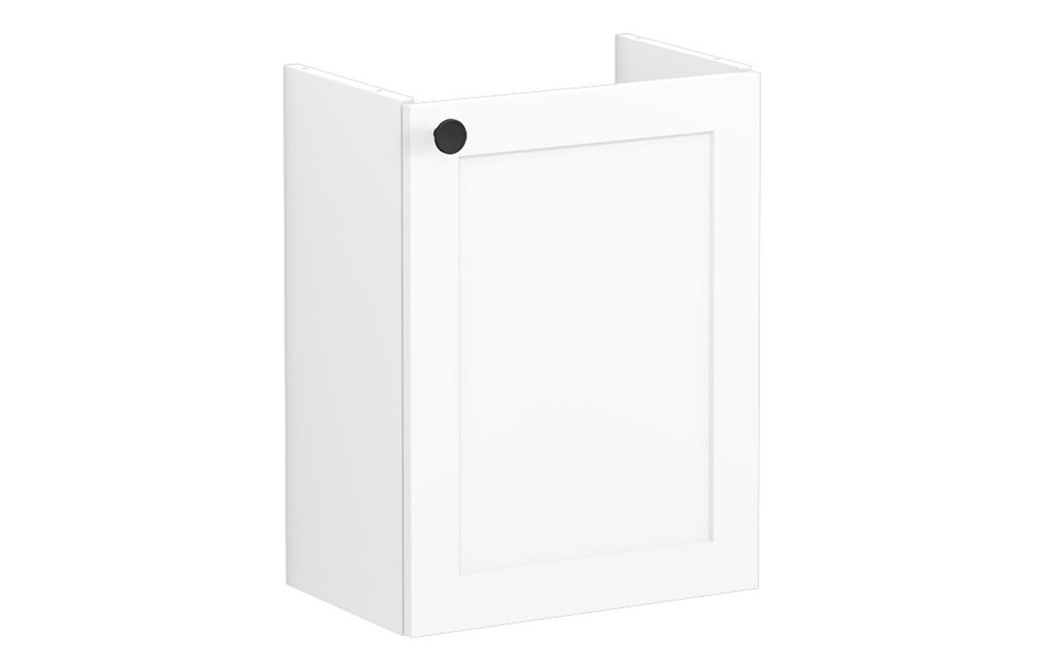 VitrA Root Classic 40cm 1 Door Wall Hung Slim Washbasin Unit (RH Hinge) - Matt White,Furniture