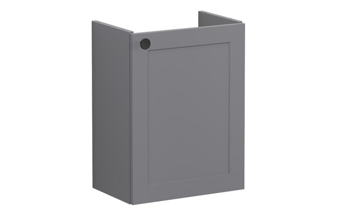 VitrA Root Classic 40cm 1 Door Wall Hung Slim Washbasin Unit (RH Hinge) - Matt Grey,Furniture