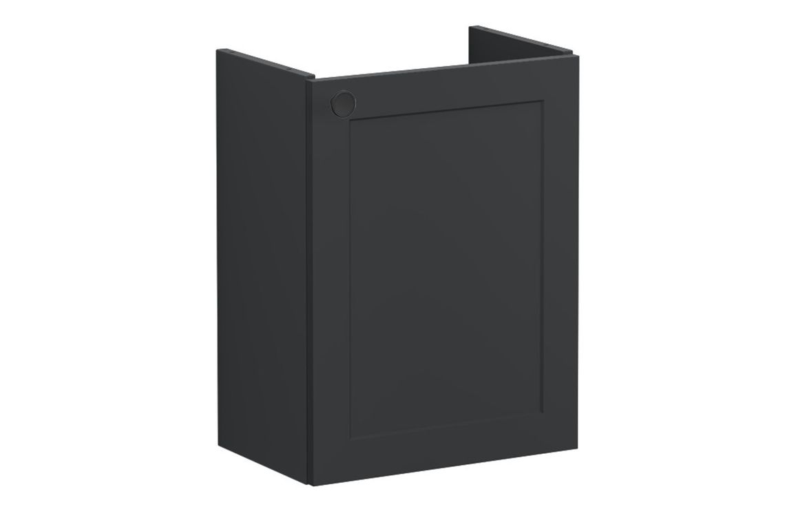 VitrA Root Classic 40cm 1 Door Wall Hung Slim Washbasin Unit (RH Hinge) - Matt Graphite,Furniture