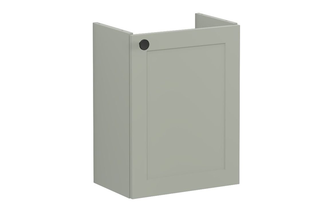 VitrA Root Classic 40cm 1 Door Wall Hung Slim Washbasin Unit (RH Hinge) - Matt Retro Green,Furniture