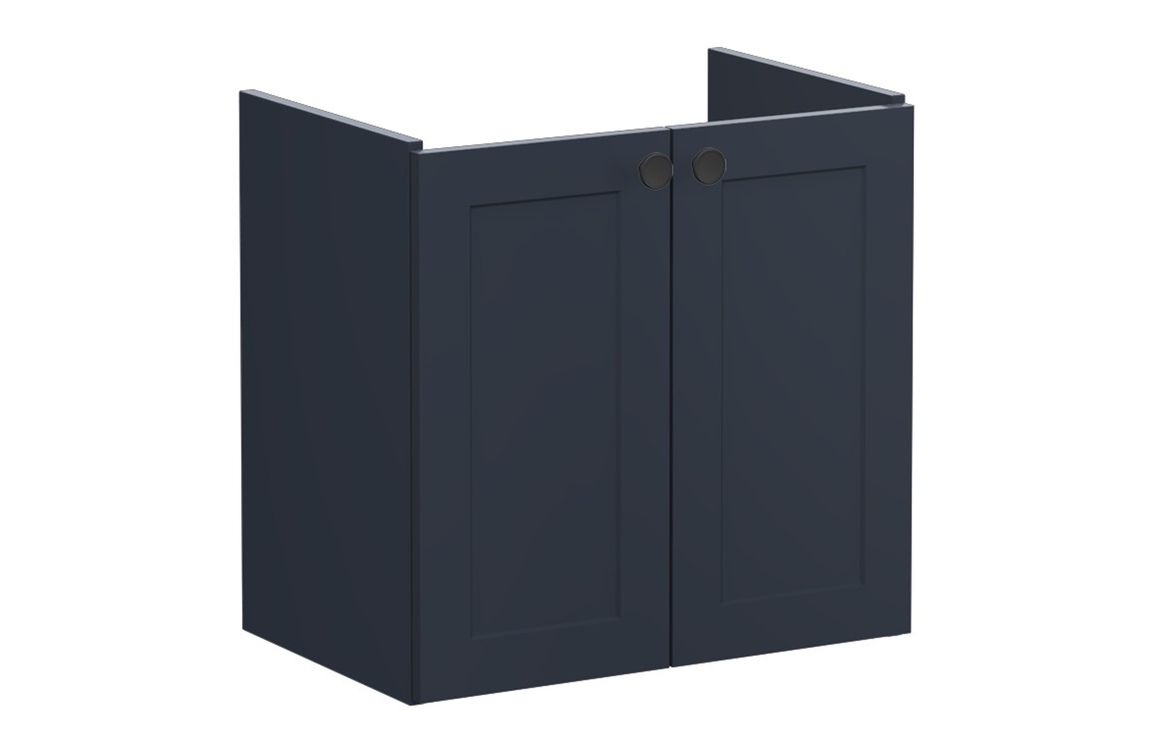 VitrA Root Classic 60cm 2 Door Wall Hung Slim Washbasin Unit - Matt Dark Blue,Furniture