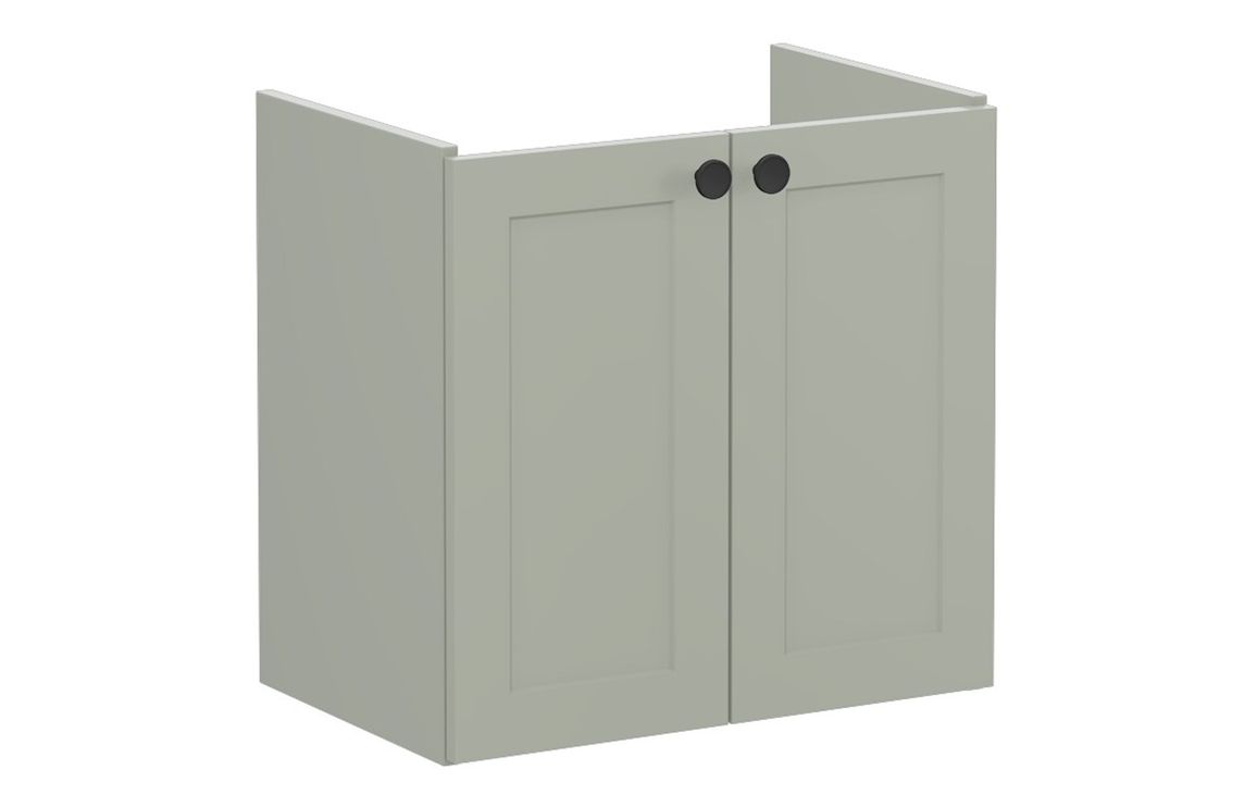 VitrA Root Classic 60cm 2 Door Wall Hung Slim Washbasin Unit - Matt Retro Green,Furniture