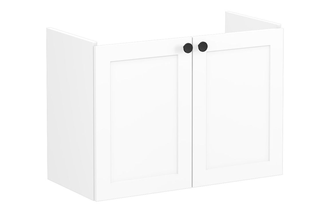 VitrA Root Classic 80cm 2 Door Wall Hung Slim Washbasin Unit - Matt White,Furniture