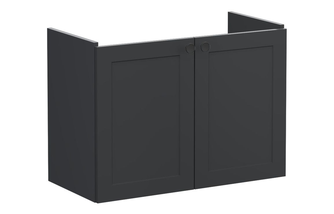 VitrA Root Classic 80cm 2 Door Wall Hung Slim Washbasin Unit - Matt Graphite,Furniture