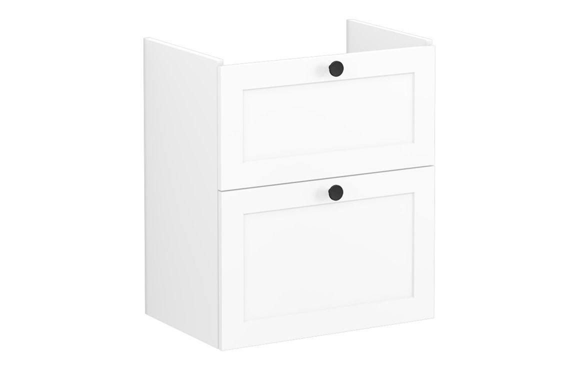 VitrA Root Classic 60cm 2 Drawer Slim Washbasin Unit - Matt White,Furniture