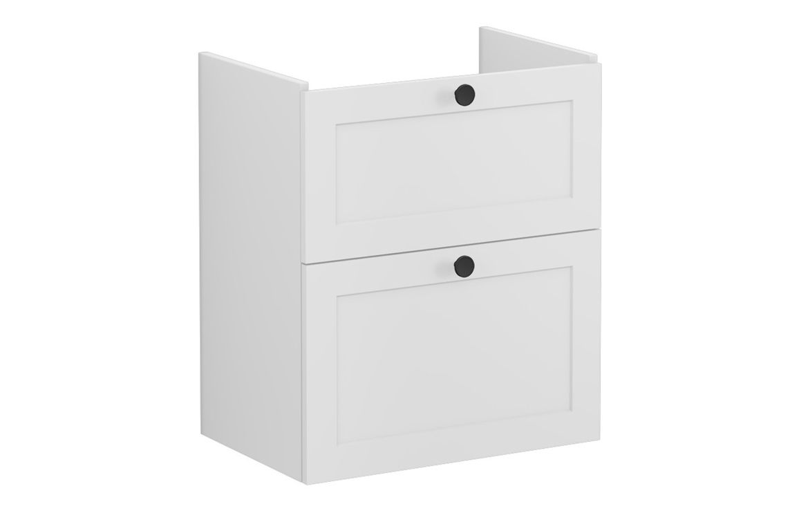 VitrA Root Classic 60cm 2 Drawer Slim Washbasin Unit - Matt Light Grey,Furniture
