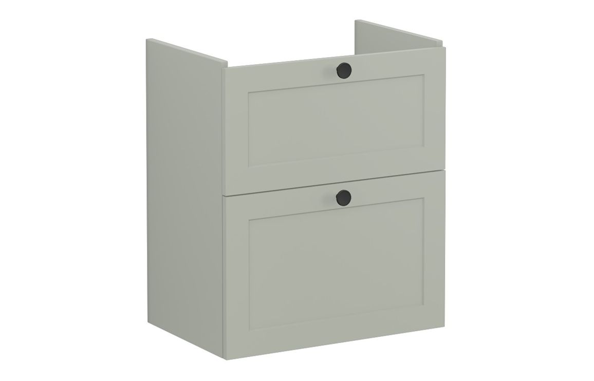 VitrA Root Classic 60cm 2 Drawer Slim Washbasin Unit - Matt Retro Green,Furniture