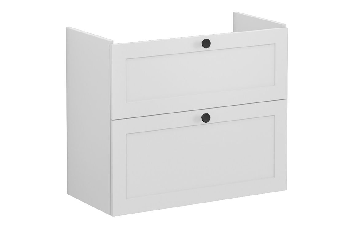 VitrA Root Classic 80cm 2 Drawer Slim Washbasin Unit - Matt Light Grey,Furniture
