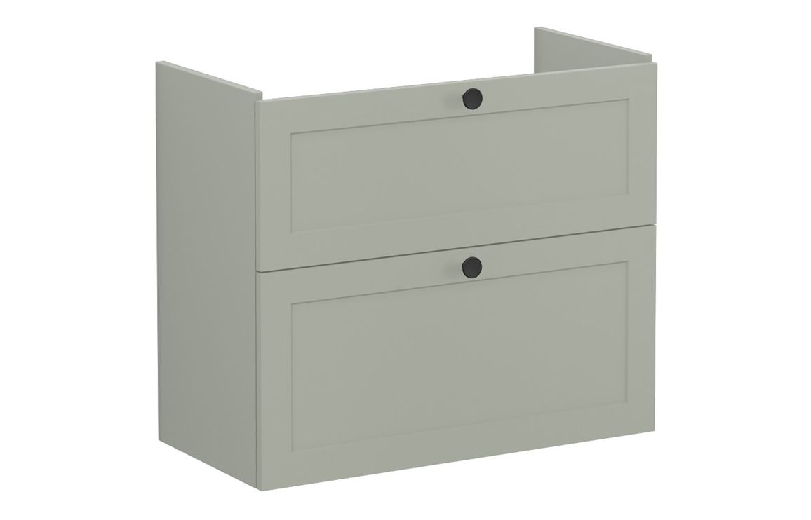 VitrA Root Classic 80cm 2 Drawer Slim Washbasin Unit - Matt Retro Green,Furniture